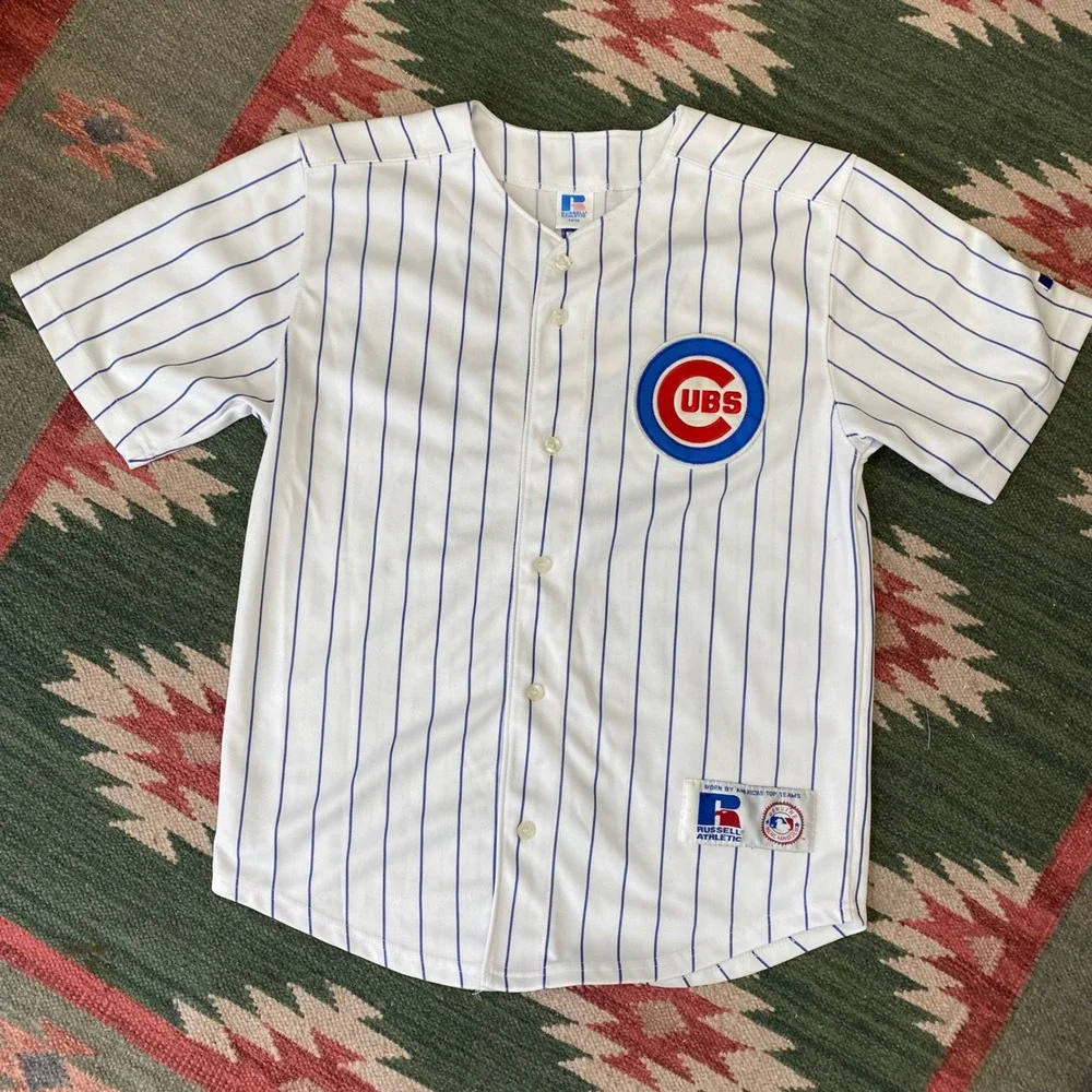 Russell Athletic Chicago Cubs Mark Prior 22 Pinstripe Baseball Jersey 14/16Y